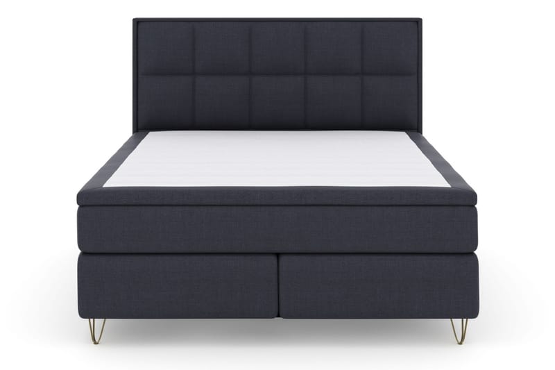 Select No 6 Komplett Sängpaket 210x210 Medium Watergel - Blå/Metall V-form - Komplett sängpaket - Kontinentalsäng - Dubbelsäng - Familjesäng