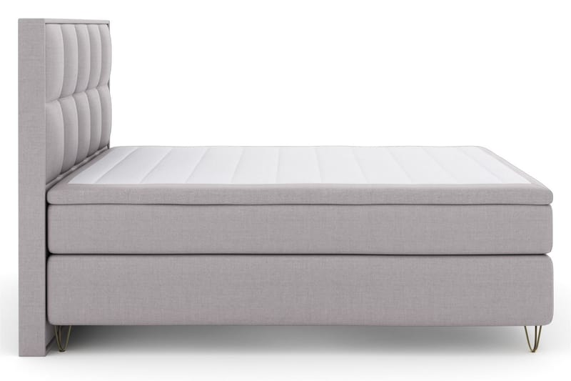 Select No 6 Komplett Sängpaket 210x210 Medium Watergel - Ljusgrå/Metall V-form - Komplett sängpaket - Kontinentalsäng - Dubbelsäng - Familjesäng