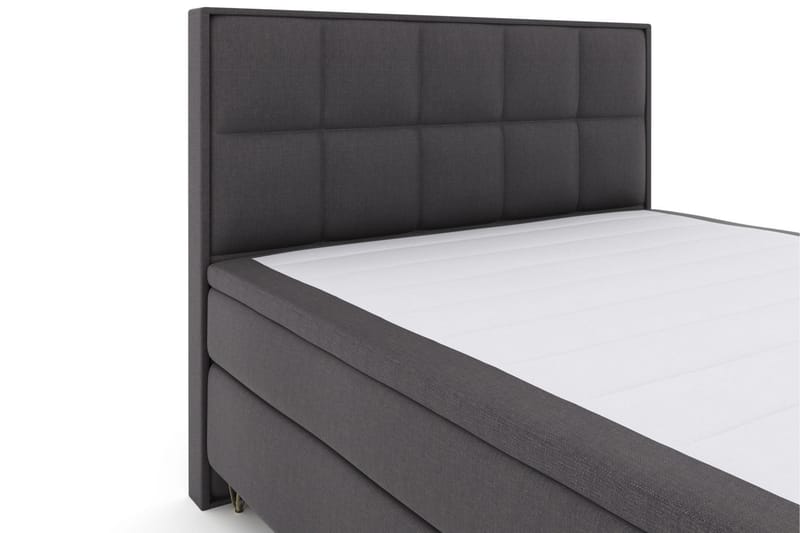 Select No 6 Komplett Sängpaket 210x210 Medium Watergel - Mörkgrå/Metall V-form - Komplett sängpaket - Kontinentalsäng - Dubbelsäng - Familjesäng