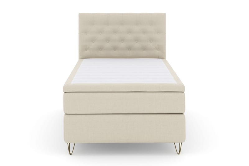 Select No 6 Kontinentalsäng 120x200 Fast Memory/Pocket - Beige/Metall V-Form - Möbler - Säng - Kontinentalsäng