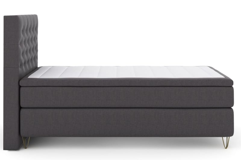 Select No 6 Kontinentalsäng 120x200 Fast Memory/Pocket - Mörkgrå/Metall V-Form - Möbler - Säng - Kontinentalsäng