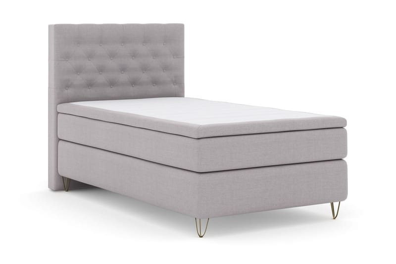 Select No 6 Kontinentalsäng 120x200 Fast Watergel - Ljusgrå/Metall V-Form - Möbler - Säng - Kontinentalsäng