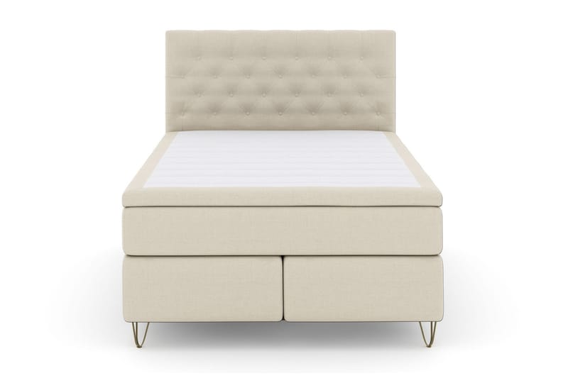 Select No 6 Kontinentalsäng 140x200 Fast/Medium Latex/Memory - Beige/Metall V-Form - Möbler - Säng - Kontinentalsäng