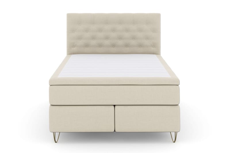Select No 6 Kontinentalsäng 140x200 F/M Memory/Pocket - Beige/Metall V-Form - Möbler - Säng - Kontinentalsäng