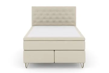 Select No 6 Kontinentalsäng 160x200 Fast/Medium Latex/Memory - Beige/Metall V-Form - Möbler - Säng - Kontinentalsäng