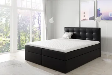 Skaftå Kontinentalsäng 120x200 Svart/Vit - Svart/Vit - Möbler - Säng - Kontinentalsäng