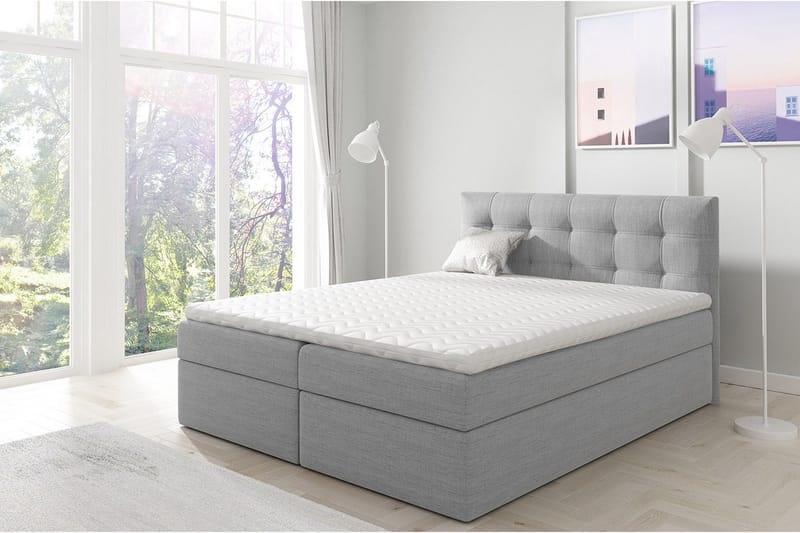 Skaftå Kontinentalsäng 200x200 cm - Svart/Grå/Vit - Möbler - Säng - Kontinentalsäng