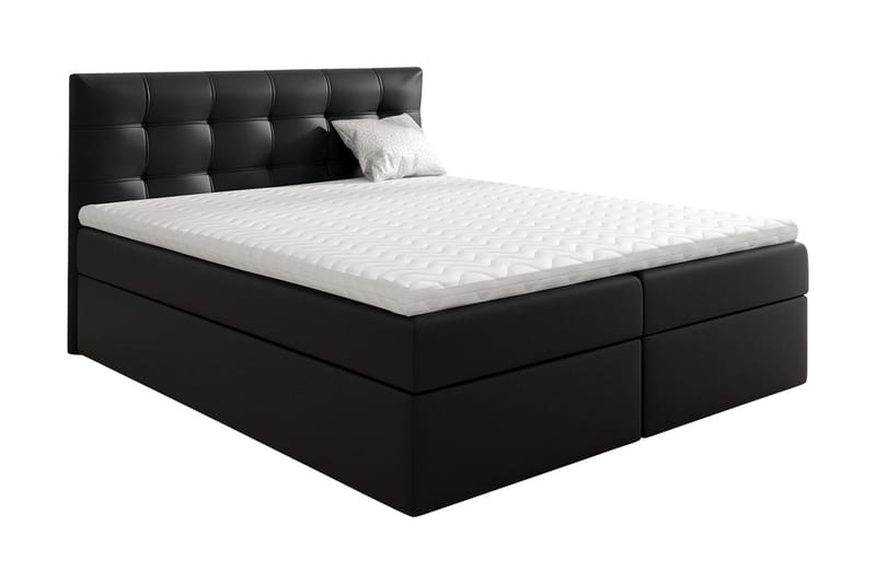 Skaftå Kontinentalsäng 200x200 cm, Svart/Vit