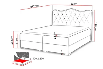 Sultan Kontinentalsäng 120x200 cm - Vit - Möbler - Säng - Kontinentalsäng