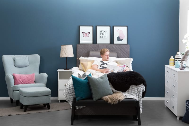 Sundborn Kontinentalsäng 120x200 Valbar - Grå - Möbler - Säng - Kontinentals äng