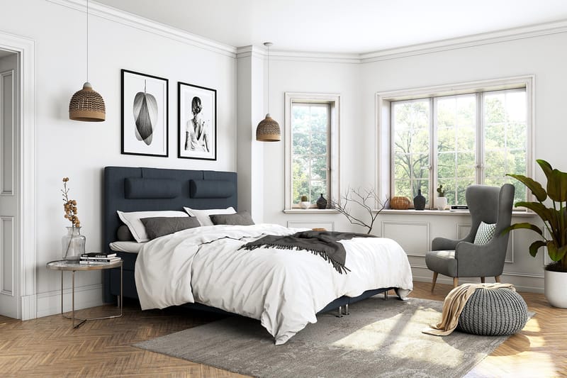 Superior Lyx Komplett Sängpaket 160x200 - Silver Ben - Möbler - Säng - Komplett sängpaket