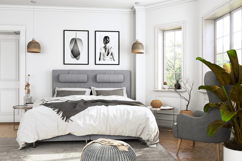 Superior Lyx Komplett Sängpaket 160x200 - Silver Ben - Möbler - Säng - Komplett sängpaket