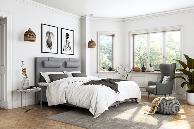 Superior Lyx Komplett Sängpaket 160x200 - Silver Ben - Möbler - Säng - Komplett sängpaket
