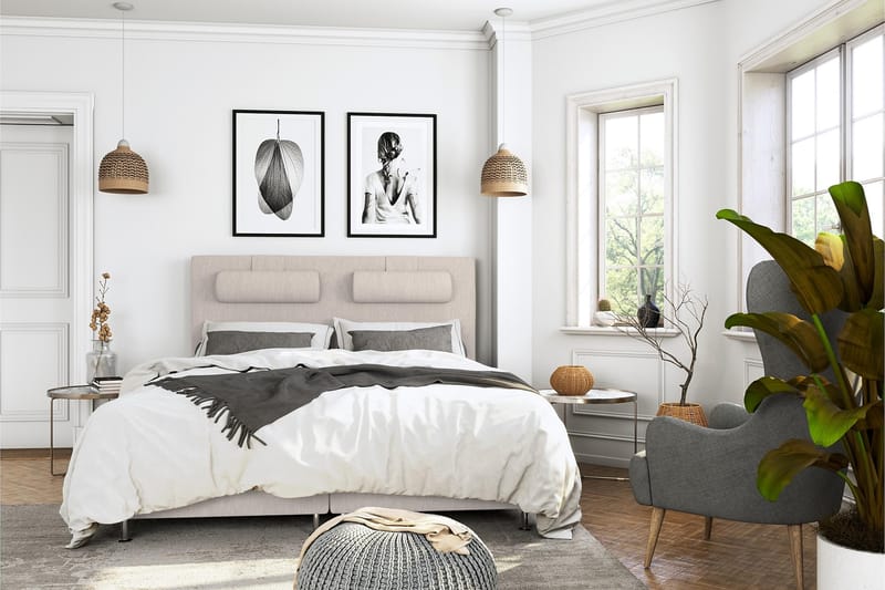Superior Lyx Komplett Sängpaket 160x200 - Svarta Ben - Möbler - Säng - Komplett sängpaket