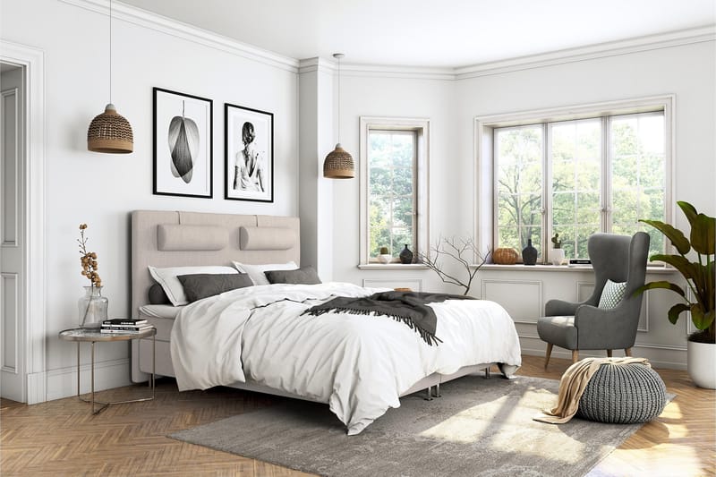 Superior Lyx Komplett Sängpaket 160x200 - Svarta Ben - Möbler - Säng - Komplett sängpaket