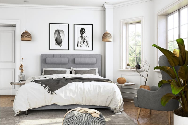 Superior Lyx Komplett Sängpaket 160x200 - Svarta Ben - Möbler - Säng - Komplett sängpaket