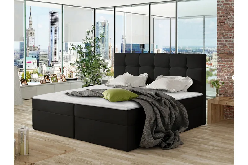 Svenes Kontinentalsäng 140x200 cm - Svart - Möbler - Säng - Kontinentalsäng