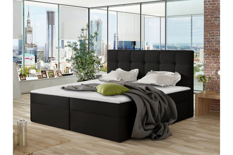 Svenes Kontinentalsäng 140x200 cm - Svart - Möbler - Säng - Kontinentalsäng