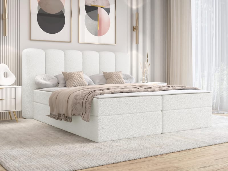 Varlen Komplett Sängpaket Kontinentalsäng med förvaring 140x200 cm - vit - Möbler - Säng - Kontinentalsäng