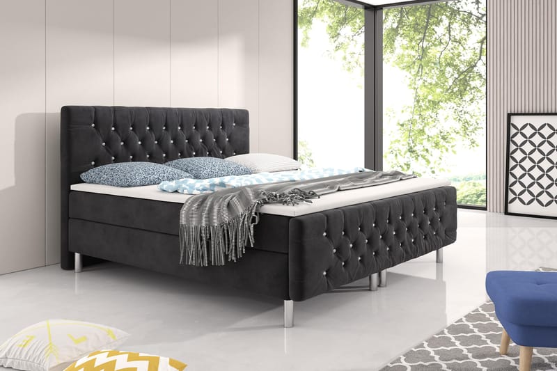 Velluto Crystal Sängpaket 160x200 cm - + Fler utföranden - Komplett sängpaket - Kontinentalsäng - Dubbelsäng