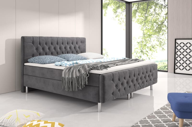 Velluto Sängpaket 160x200 cm - + Fler utföranden - Komplett sängpaket - Kontinentalsäng - Dubbelsäng