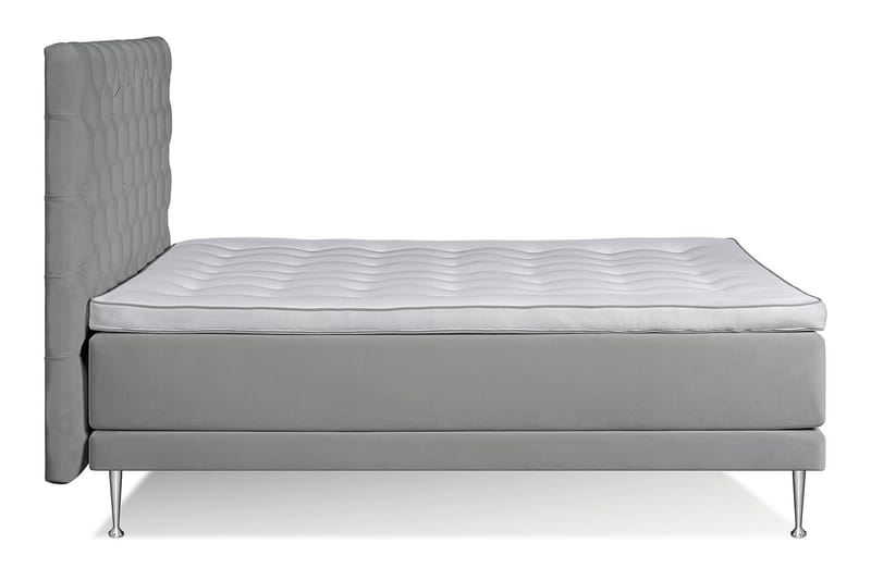VICTORIA Kontinentalsäng 160 - Ljusgrå - Komplett sängpaket