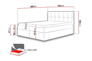 Kramvik Kontinentalsäng 200x200 - Grå - Möbler - Säng - Kontinentalsäng