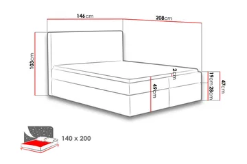 Laargard / Cosmo Sängpaket Kontinentalsäng 140x200 cm - Blå - Möbler - Säng - Komplett sängpaket