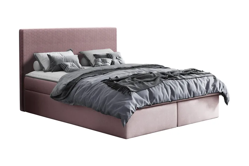 Laargard Kontinentalsäng medFörvaring 160x200, Rosa