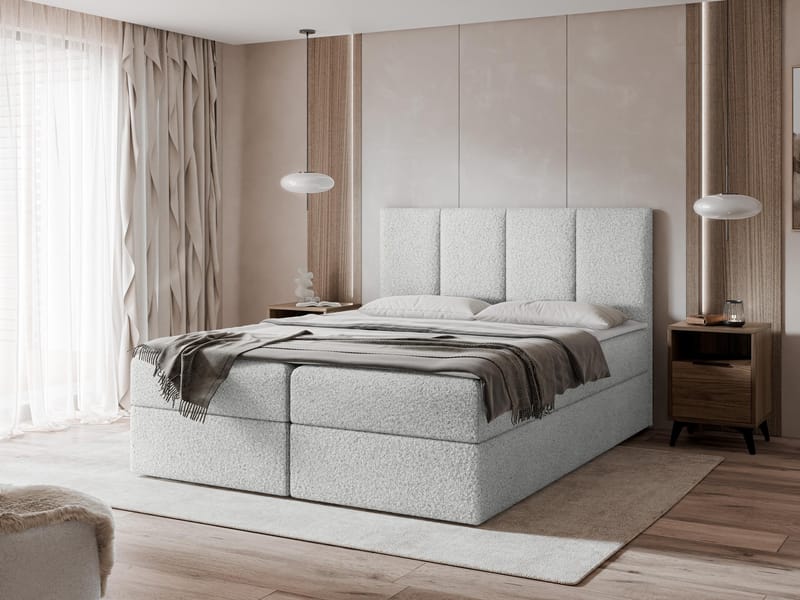 Laggano Sängpaket Kontinentalsäng 140x200 cm - ljusgrå - Möbler - Säng - Komplett sängpaket