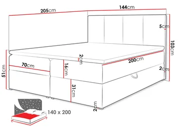 Laggano Sängpaket Kontinentalsäng 140x200 cm - ljusgrå - Möbler - Säng - Komplett sängpaket