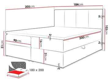 Laggano Sängpaket Kontinentalsäng 180x200 cm - taupe - Möbler - Säng - Komplett sängpaket