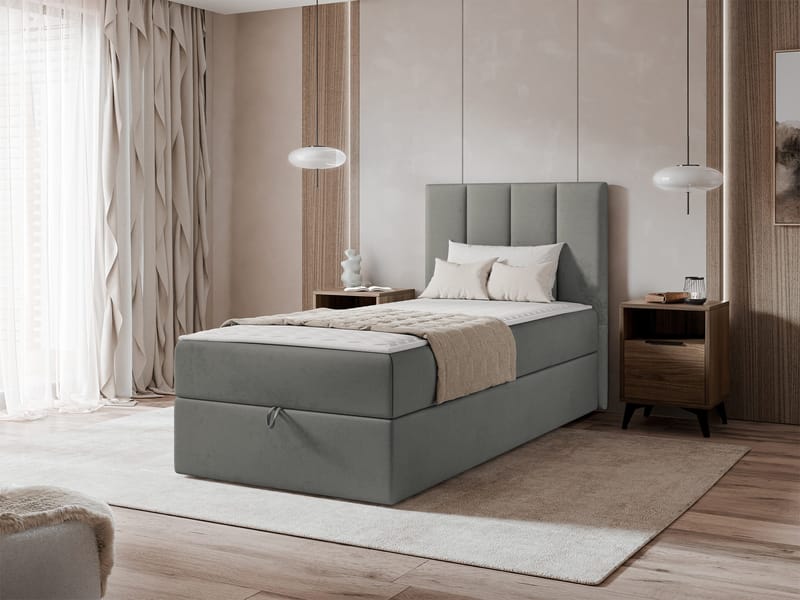 Laggano Sängpaket Kontinentalsäng 90x200 cm - grå - Möbler - Säng - Komplett sängpaket