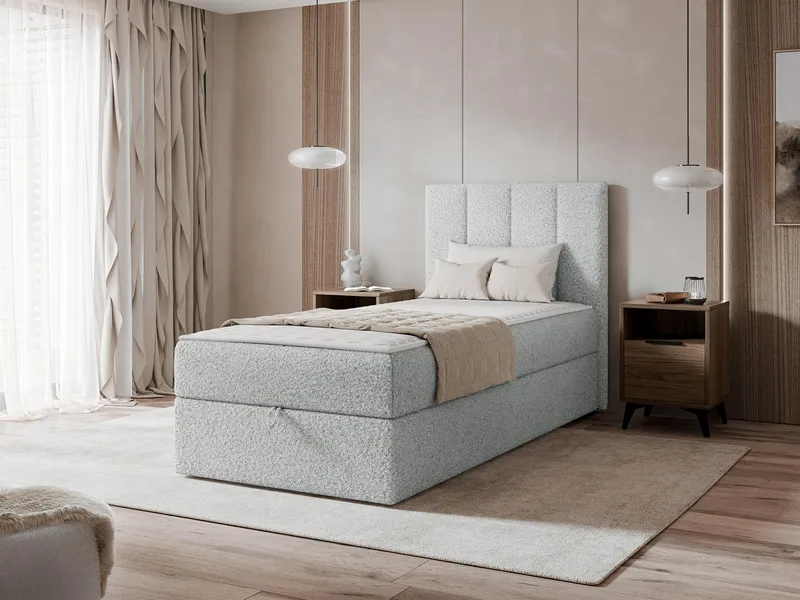 Laggano Sängpaket Kontinentalsäng 90x200 cm - ljusgrå - Möbler - Säng - Komplett sängpaket