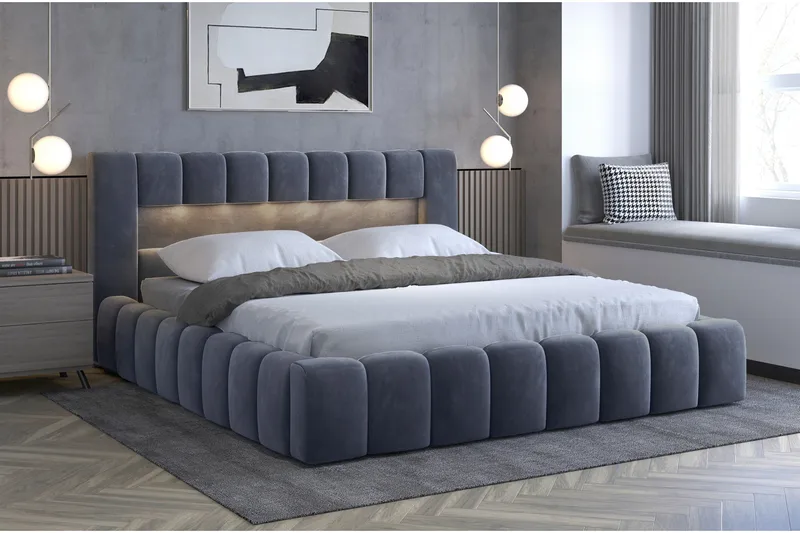 Lamica Sängram med Förvaring 140x200 cm - Mörkgrå - Möbler - Säng - Sängram & sängstomme