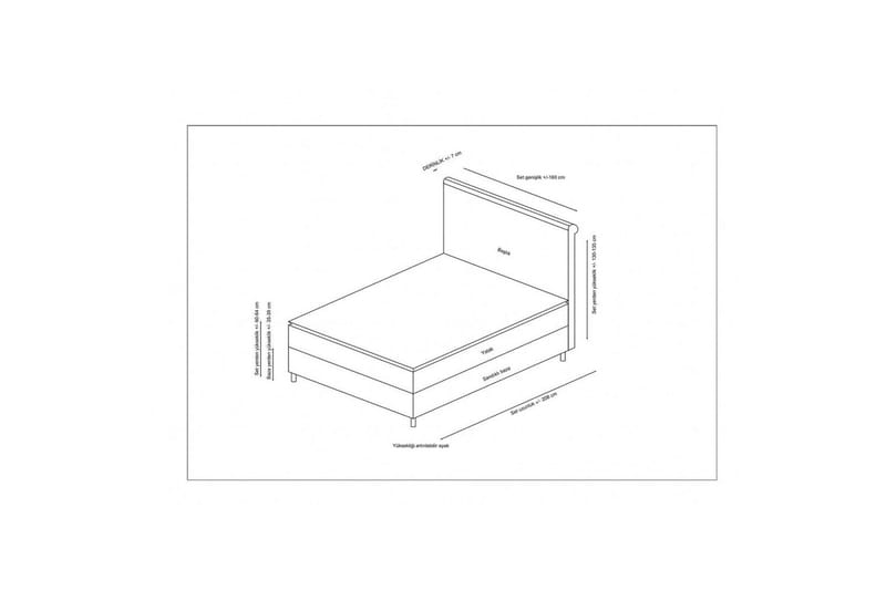 Lamoon Komplett Sängpaket 120x200 cm - Antracit - Möbler - Säng - Komplett sängpaket