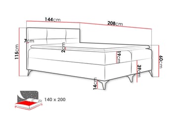 Leckersbo Komplett Sängpaket Kontinentalsäng med förvaring 140x200 cm - Svart - Möbler - Säng - Komplett sängpaket