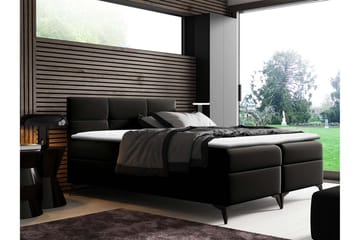 Leckersbo Komplett Sängpaket Kontinentalsäng med förvaring 140x200 cm - Svart - Möbler - Säng - Komplett sängpaket