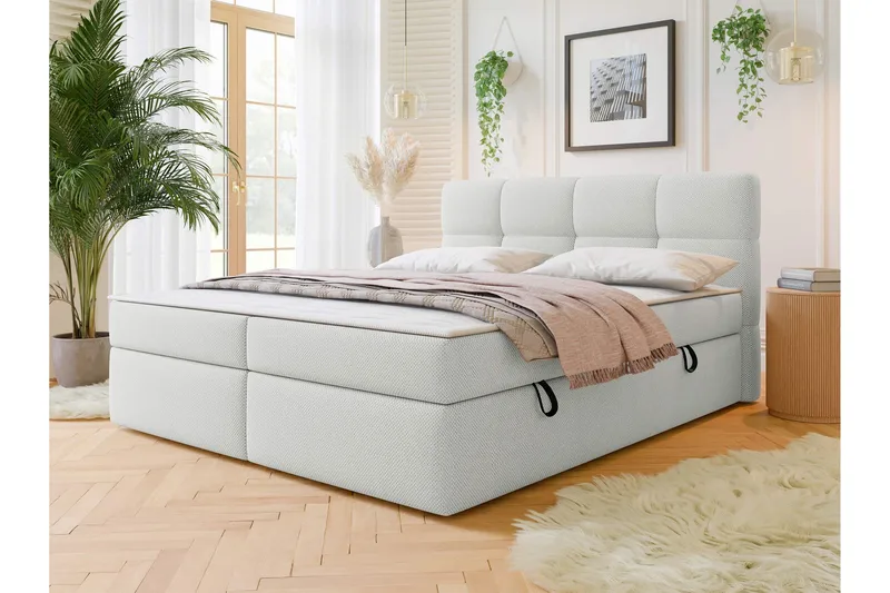 Leckersbo Komplett Sängpaket Kontinentalsäng med förvaring 140x200 cm - Vit - Möbler - Säng - Komplett sängpaket