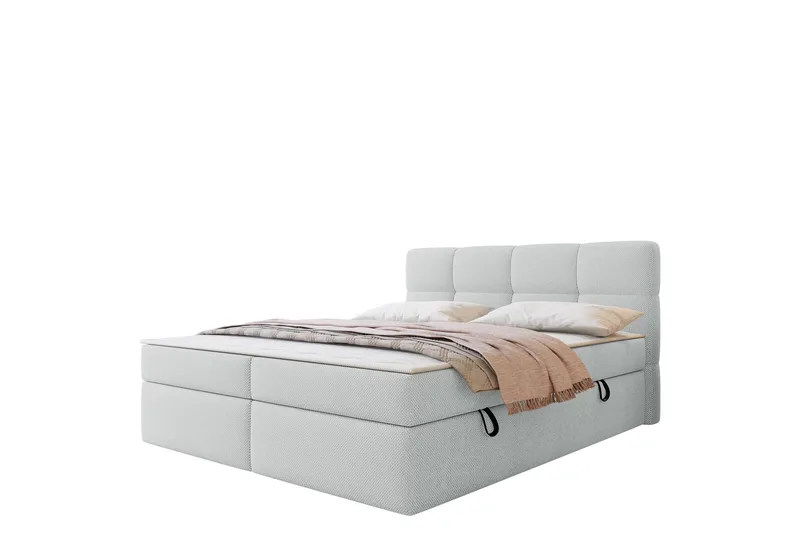 Leckersbo Komplett Sängpaket Kontinentalsäng med förvaring 180x200 cm - Ljusgrå - Möbler - Säng - Komplett sängpaket
