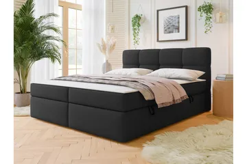 Leckersbo Komplett Sängpaket Kontinentalsäng med förvaring 180x200 cm - Svart - Möbler - Säng - Komplett sängpaket