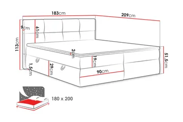 Leckersbo Komplett Sängpaket Kontinentalsäng med förvaring 180x200 cm - Vit - Möbler - Säng - Komplett sängpaket
