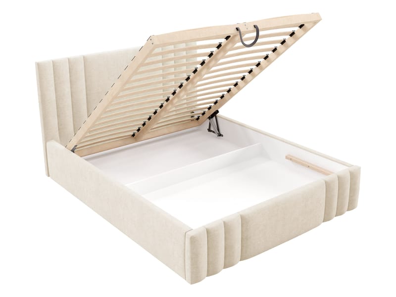 Lomren Sängram med förvaring 140x200 cm - beige - Möbler - Säng - Sängram & sängstomme