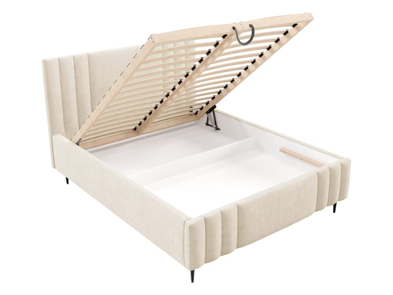 Lomren Sängram med förvaring 140x200 cm - beige - Möbler - Säng - Sängram & sängstomme