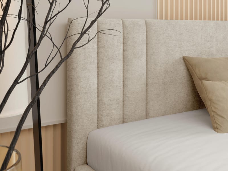 Lomren Sängram med förvaring 180x200 cm - beige - Möbler - Säng - Sängram & sängstomme