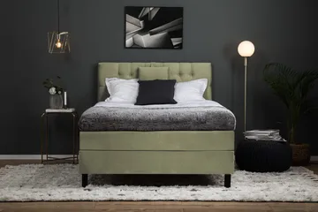 Lucky Komplett Sängpaket 120x200 Memory Diamant Sänggavel - Grön - Möbler - Säng - Komplett sängpaket