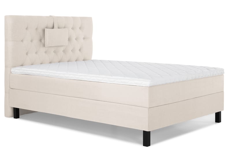 Lucky Komplett Sängpaket 120x200 Skum Diamant Sänggavel - Nackkudde Liten Beige - Möbler - Säng - Komplett sängpaket