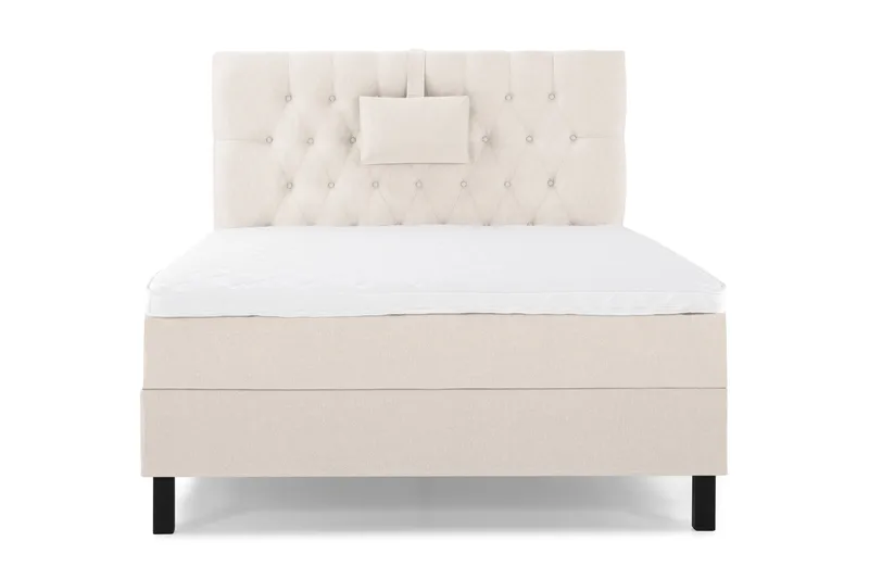Lucky Komplett Sängpaket 120x200 Skum Diamant Sänggavel, Nackkudde Liten Beige