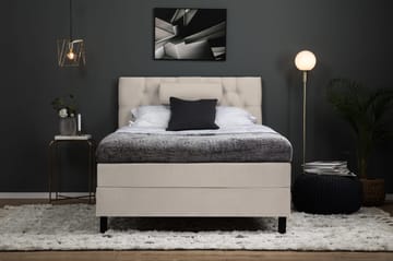 Lucky Komplett Sängpaket 120x200 Skum Diamant Sänggavel - Nackkudde Stor Beige - Möbler - Säng - Komplett sängpaket