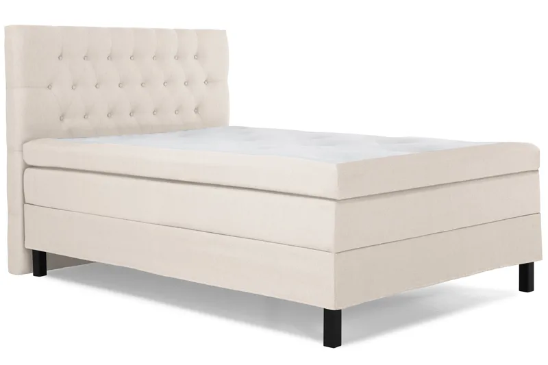 Lucky Komplett Sängpaket 120x200 Polyeter Diamant Sänggavel - Beige - Möbler - Säng - Enkelsäng